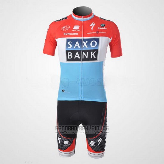2010 Fahrradbekleidung Saxo Bank Luxemburg Trikot Kurzarm und Tragerhose